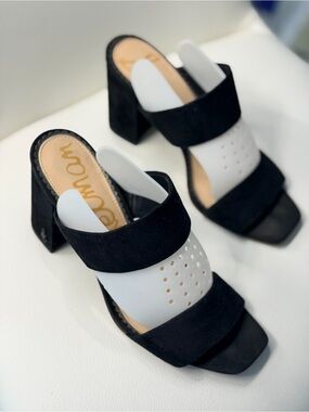 Sam Edelman Black Double-Band Slide Mules